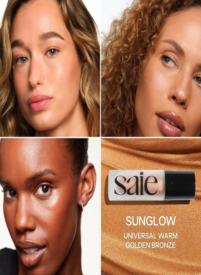 Saie Glowy Super Gel - Lightweight Dewy Multipurpose Illuminator , Sunglow - warm golden bronze -  30ml