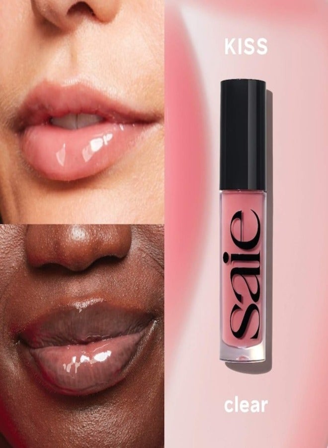 Saie GlossyBounce™ High Shine Lip Gloss - Kiss - transparent, Moisturizing Oil Infused, 5ml