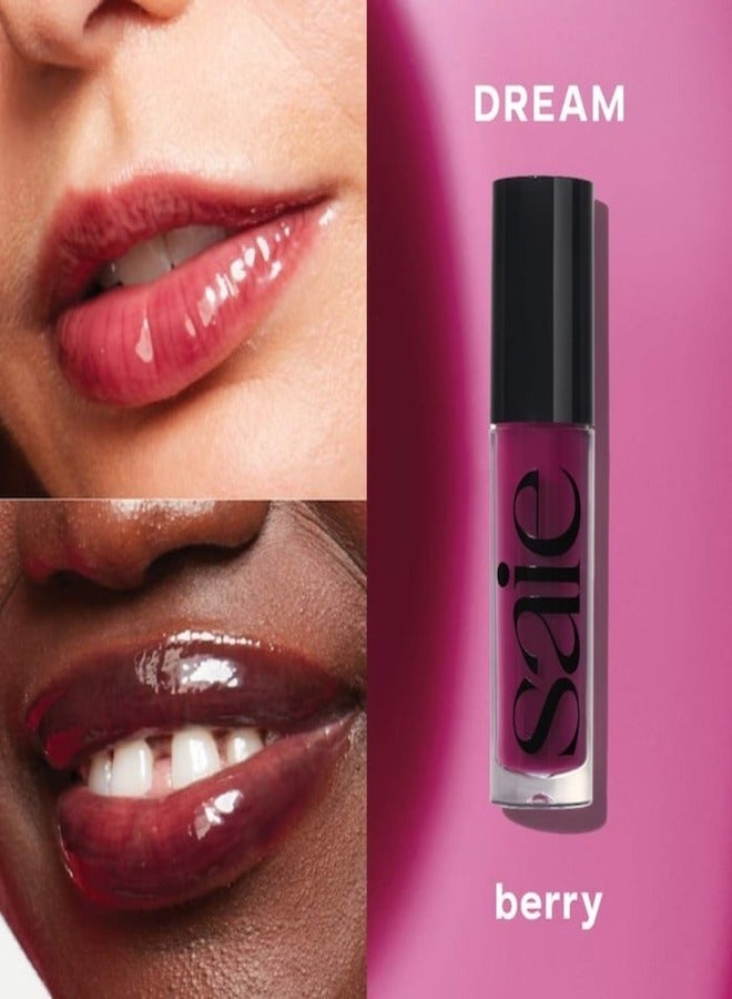 Saie   Glossy Bounce™  High Shine Lip Gloss -  Dream - berry ,  Moisturizing Oil Infused, 5ml