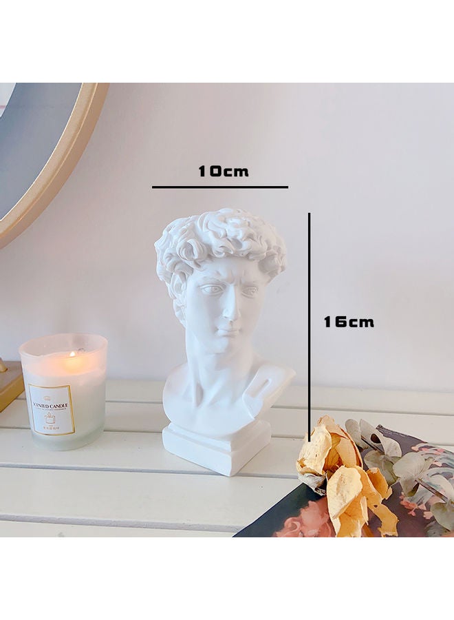 Head Vase Face Planter Resin Small Plant Pot White 10x16cm