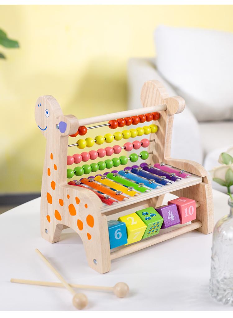 Wooden Deer Functional Calculation Frame For Children Children's Early Education Puzzle Toys