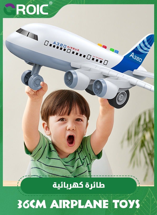 Airplane Toys for Toddlers,Musical Plane Toy,Inertia Action Airplanes Toy with Flashing Lights & Sounds,Toy Airplane,Realistic Model Airplane for Kids