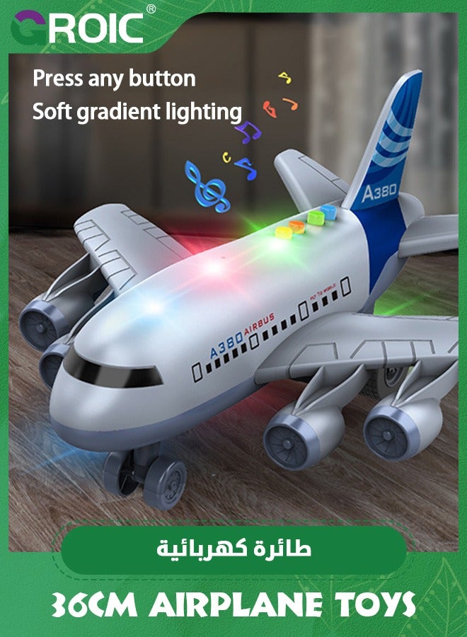 Airplane Toys for Toddlers,Musical Plane Toy,Inertia Action Airplanes Toy with Flashing Lights & Sounds,Toy Airplane,Realistic Model Airplane for Kids