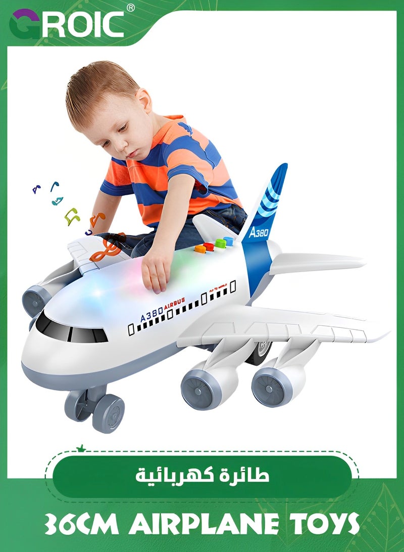 Airplane Toys for Toddlers,Musical Plane Toy,Inertia Action Airplanes Toy with Flashing Lights & Sounds,Toy Airplane,Realistic Model Airplane for Kids