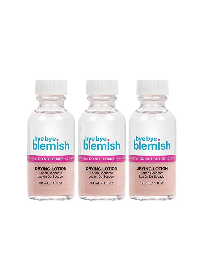 Bye Bye Blemish Acne Drying Lotion, Reduce Pimples Overnight 1oz, 3-Pack