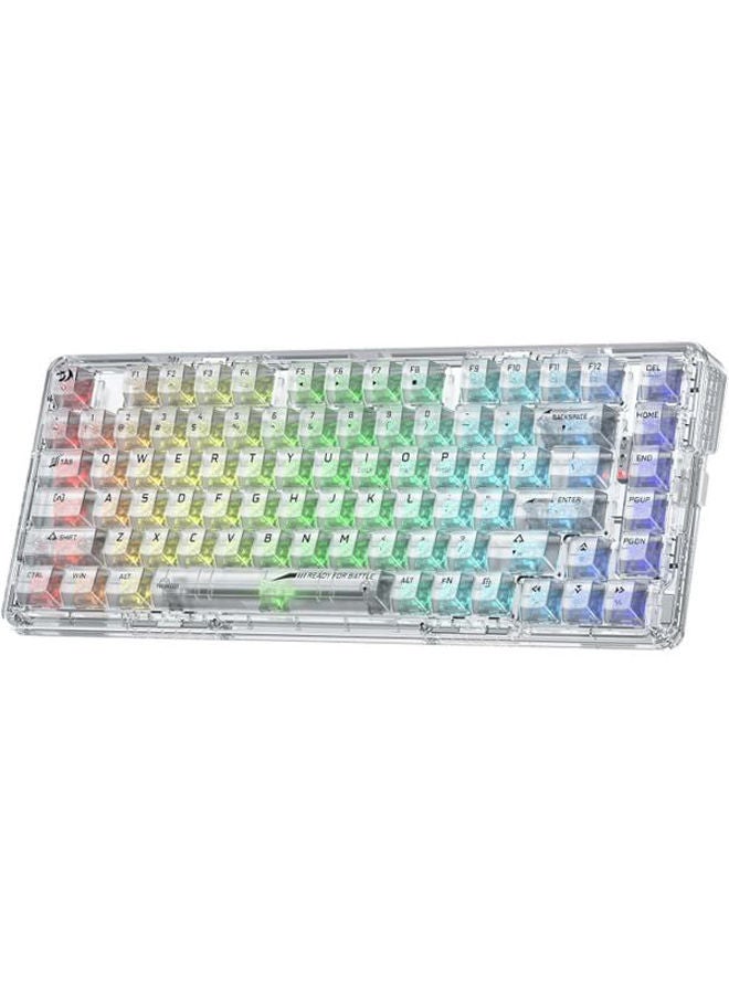 K649 ELF PRO 78% Gasket Wireless 2.4GHz/Bluetooth/Wired Tri-Mode RGB Mechanical Keyboard Upgraded Socket, Sound Absorbing Foams, Translucent Custom Switch