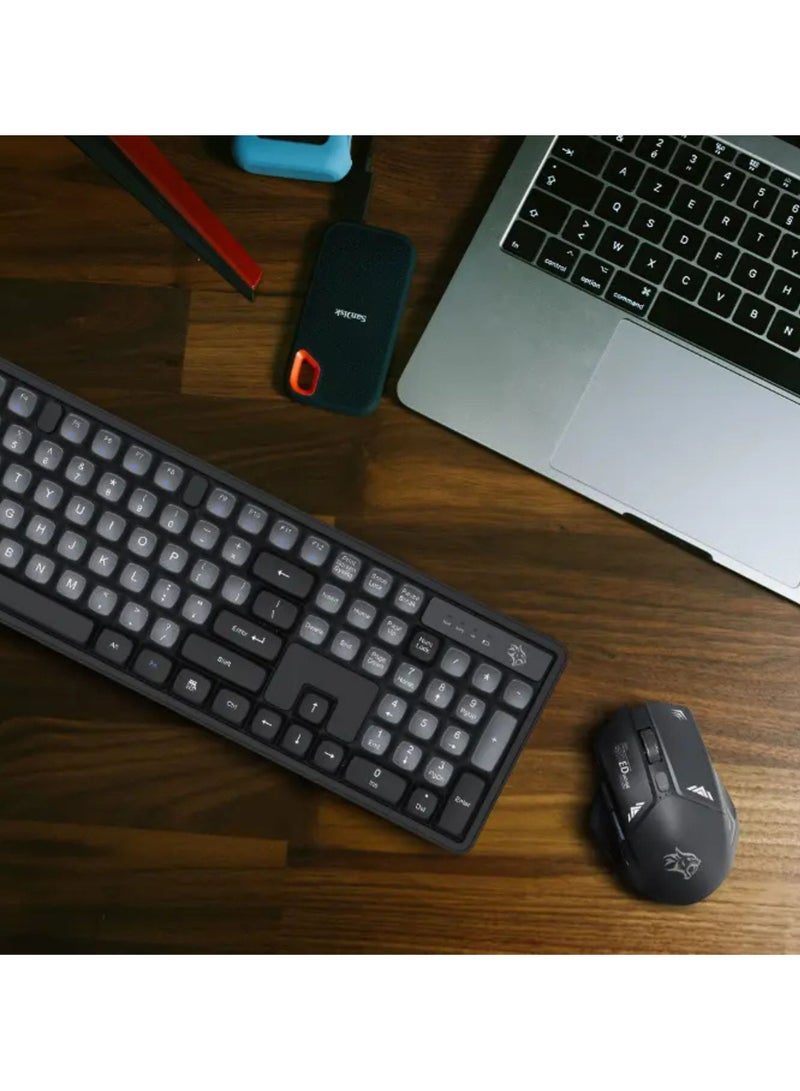 Gaming Wireless Keyboard Mouse Set 2.4GHz 1600 DPI