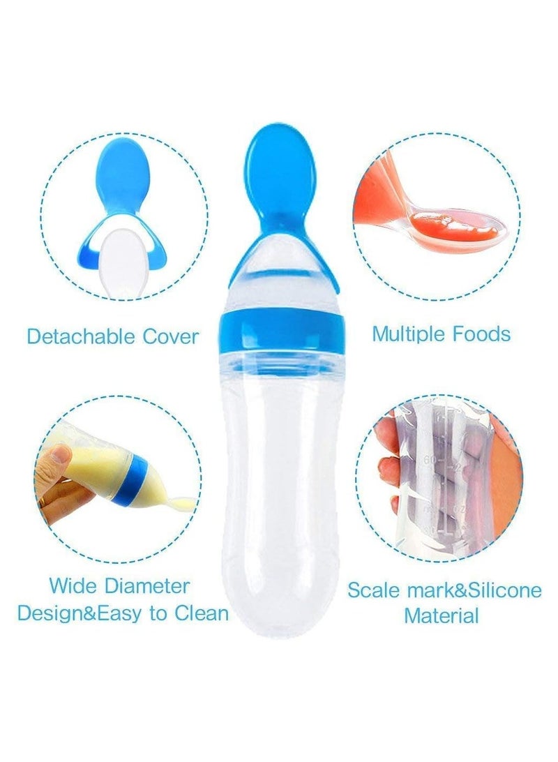 Baby Food Feeder, 2 Pack Baby Fruit Feeder Pacifier Fresh Food Feeder with 3 Sizes Silicone Pouches, 2 Silicone Baby Toothbrushes,1 Baby Feeding Spoons for Toddlers Infant