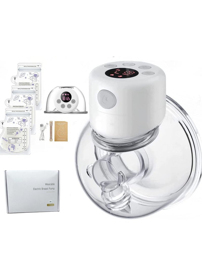 Hands-Free, Electric Breast Pump And Low Noise Painless With 2 Modes 9 Levels, And 30 Pieces Breastmilk Storage Bags