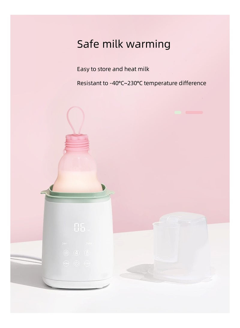 Home Fresh-Keeping Portable Silicone Breast Milk Bag Can Be Refrigerated And Reused Pink 300ml+180ml (2 Bags + 3 Nipples)