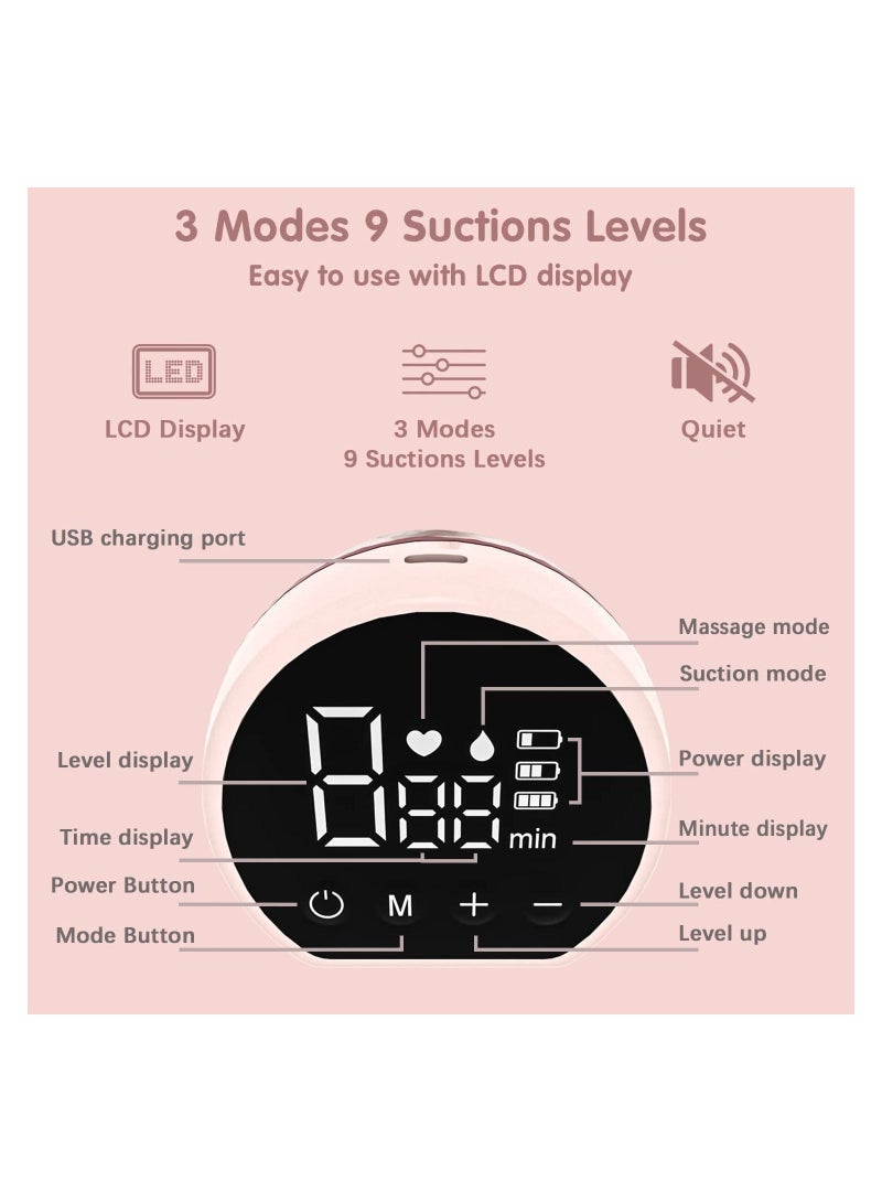 Free Cordless Electric Breast Pump, Painless Memory Function, Pink