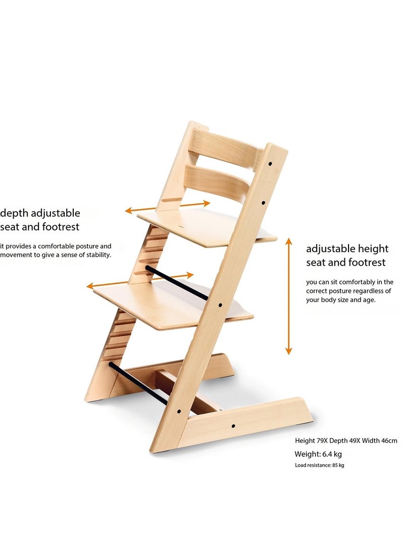 Baby High Chair Wooden Dining Adjustable Toddler Seat Chair For kids and Adults