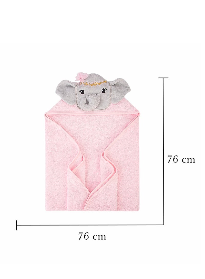 Factory Price Animal Stuffed Newborn Hooded Towel Gift Set - Pink Elephant