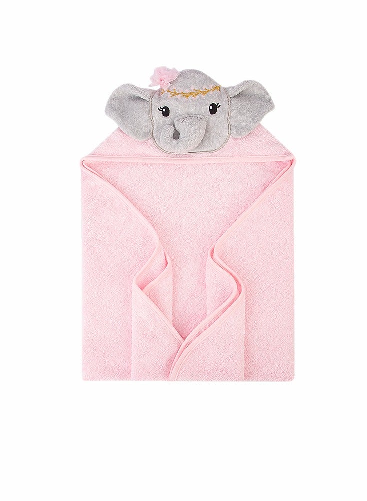 Factory Price Animal Stuffed Newborn Hooded Towel Gift Set - Pink Elephant