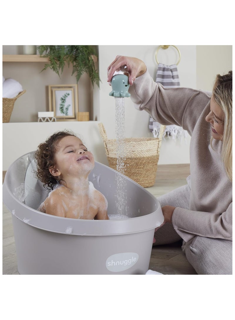Toddler Bath Tub | Big Bath for bigger kids | Child bathtub seat support | Fits in shower and adult bath (Taupe)