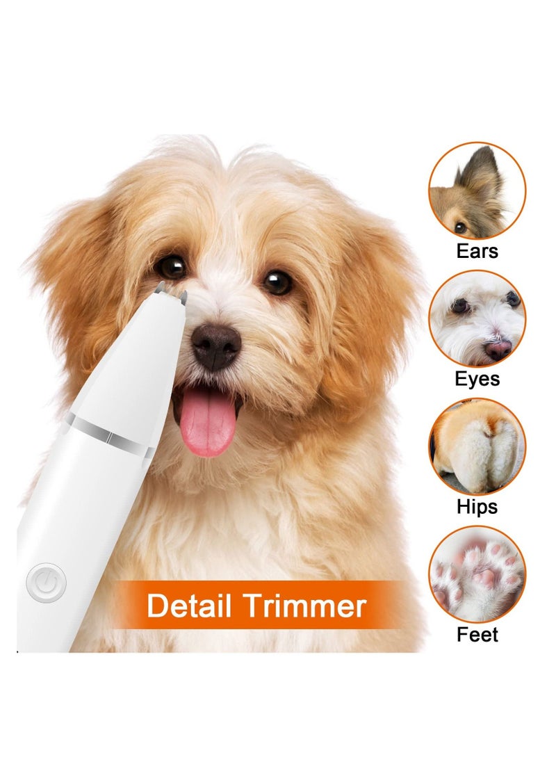 Dog Clippers Grooming Kit Dog Hair Clipper-Low Noise Dog Paw Trimmer- Rechargeable Pet Cat Grooming Kit-Cordless Quiet Pet Nail Grinder Dog Shaver Trimmer for Dogs, Cats and Other Pets