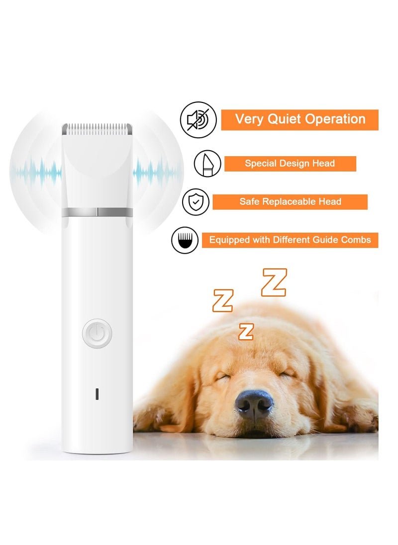 Dog Clippers Grooming Kit Dog Hair Clipper-Low Noise Dog Paw Trimmer- Rechargeable Pet Cat Grooming Kit-Cordless Quiet Pet Nail Grinder Dog Shaver Trimmer for Dogs, Cats and Other Pets