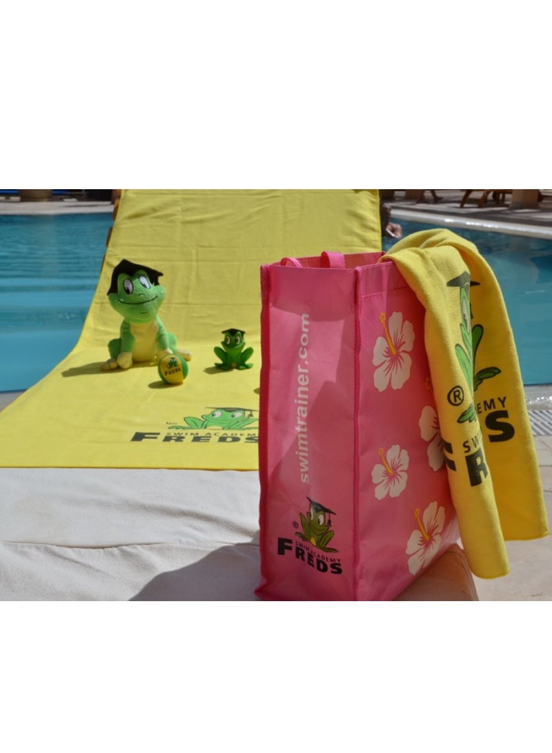 FREDS SWIM ACADEMY Microfibre Towel – Ultra Light & Compact – Ideal for Children – Quick-Drying Beach Towel