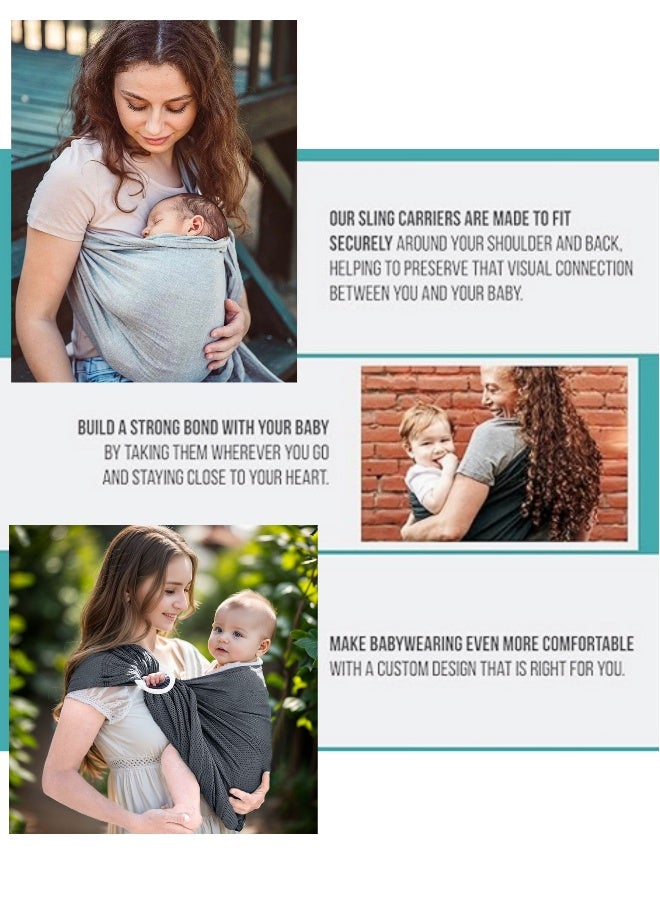 Ring Sling Baby Carrier, Summer Mesh Breathable Baby Wraps Carrier- Newborn to Up to 3 years old - for Moms, Dads and Caregivers