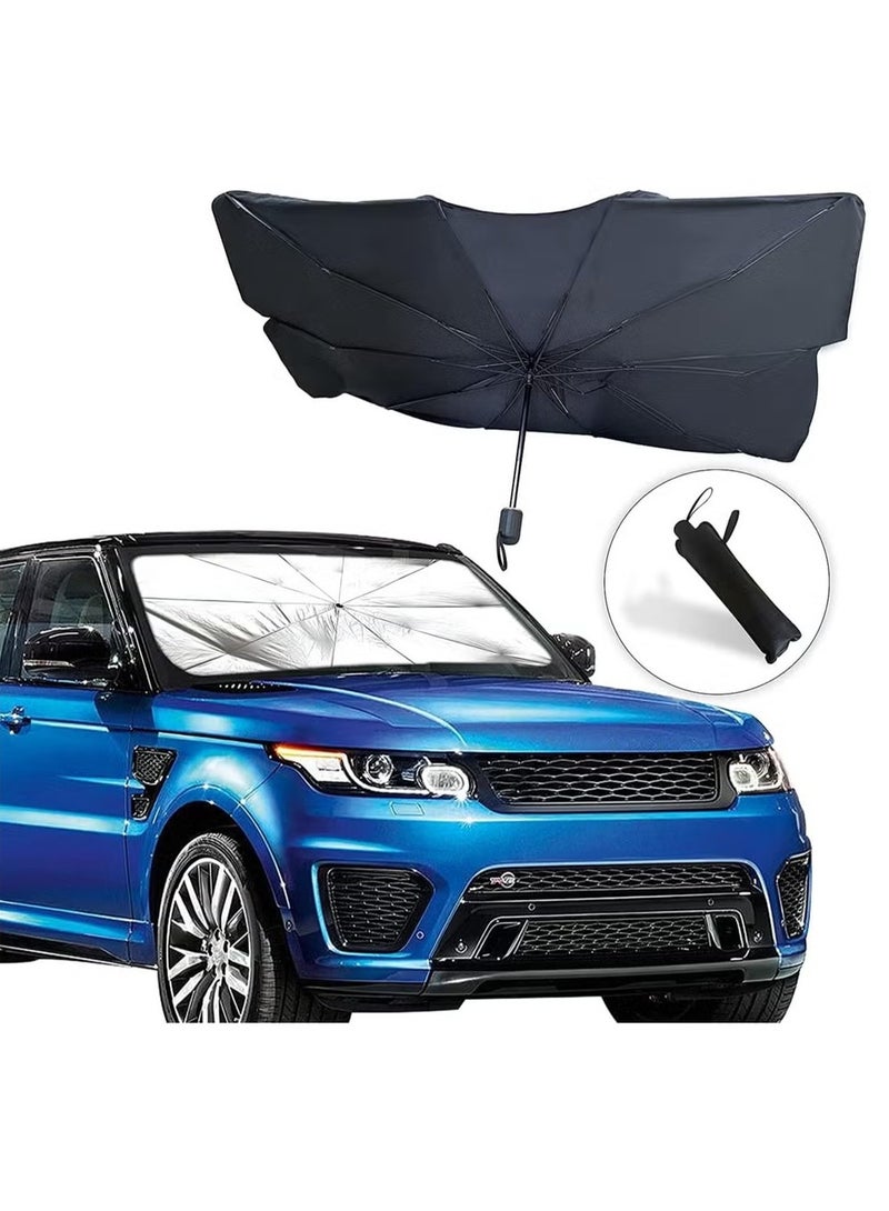 Car Windshield Sunshade Foldable Reflector Umbrella Sunshade for Cars Blocks Rays Sun Visor Protector Sunshade to Keep Your Vehicle Cool and Damage Free (Large 55 inches x 31 inches)