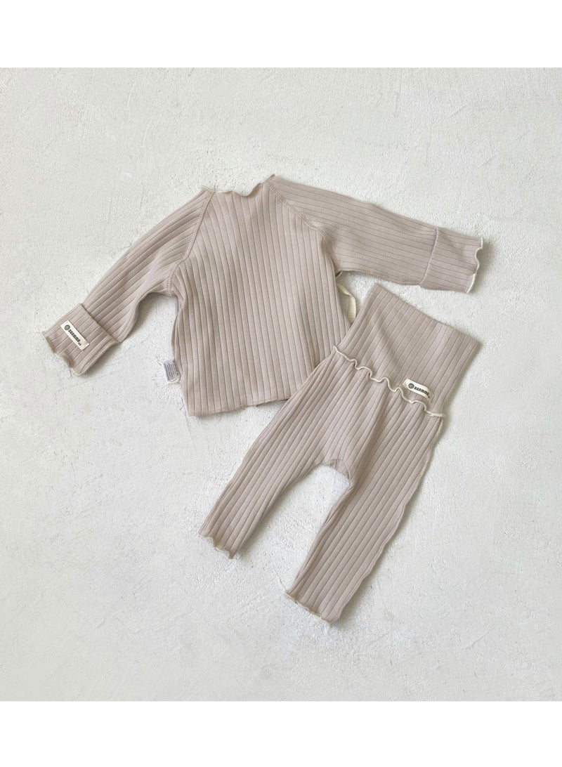 Baby Soft Breathable Cotton Long-Sleeved Two-Piece Suit