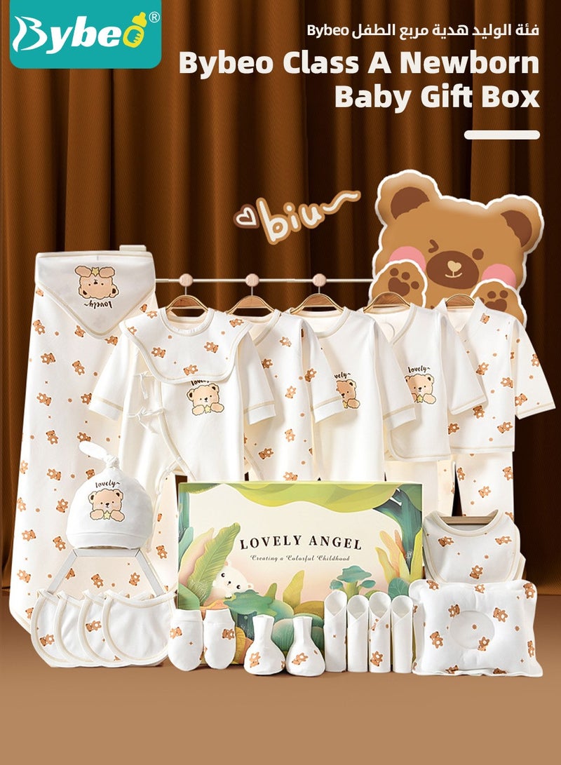 26PCS Newborn Baby Gifts Set, Newborn Layette Gift Set, Baby Clothes Accessories Set for Boys and Girls, Premium Cotton, Perfect Gift Box for Spring Summer Autumn Winter Four Seasons