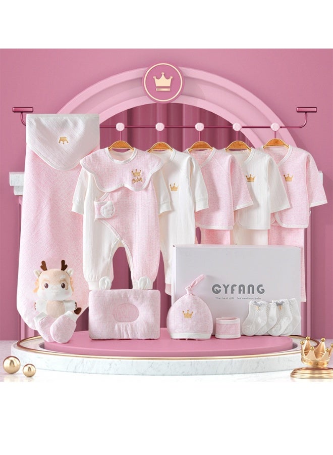 18 PCS Newborn Baby Gift Box Babies Clothes Set Infant Clothing Rompers Coat Socks Hat 100% Cotton for Boys & Girls