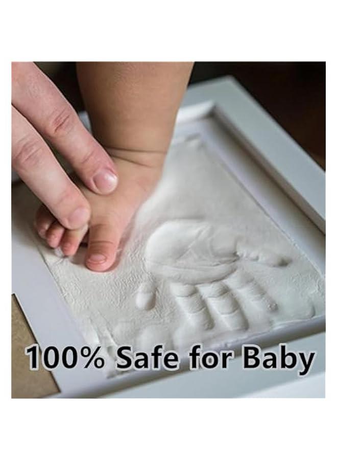 Baby Hand and Footprint Makers Kit, Baby Hand and Footprint Clay Kit with a Wooden Picture Frame, Keepsake Frame for Newborn Boys & Girls Baby, Gifts for Baby Nursery Photo Prints