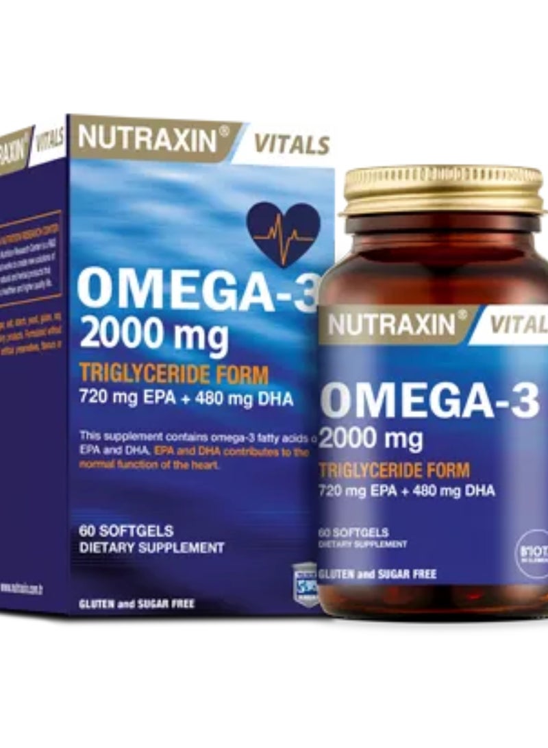 Nutraxin Vitals Omega-3 2000Mg 60 Softgels