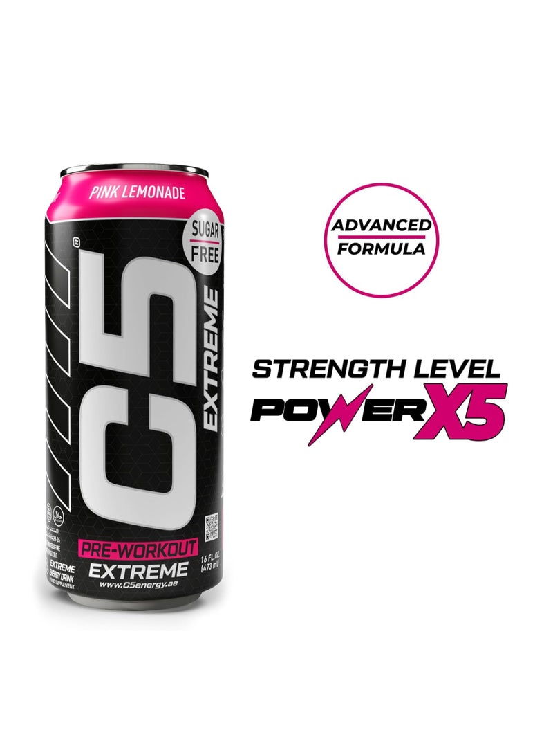 C5 EXTREME Zero Sugar Pink Lemonade 473ml Pack of 12