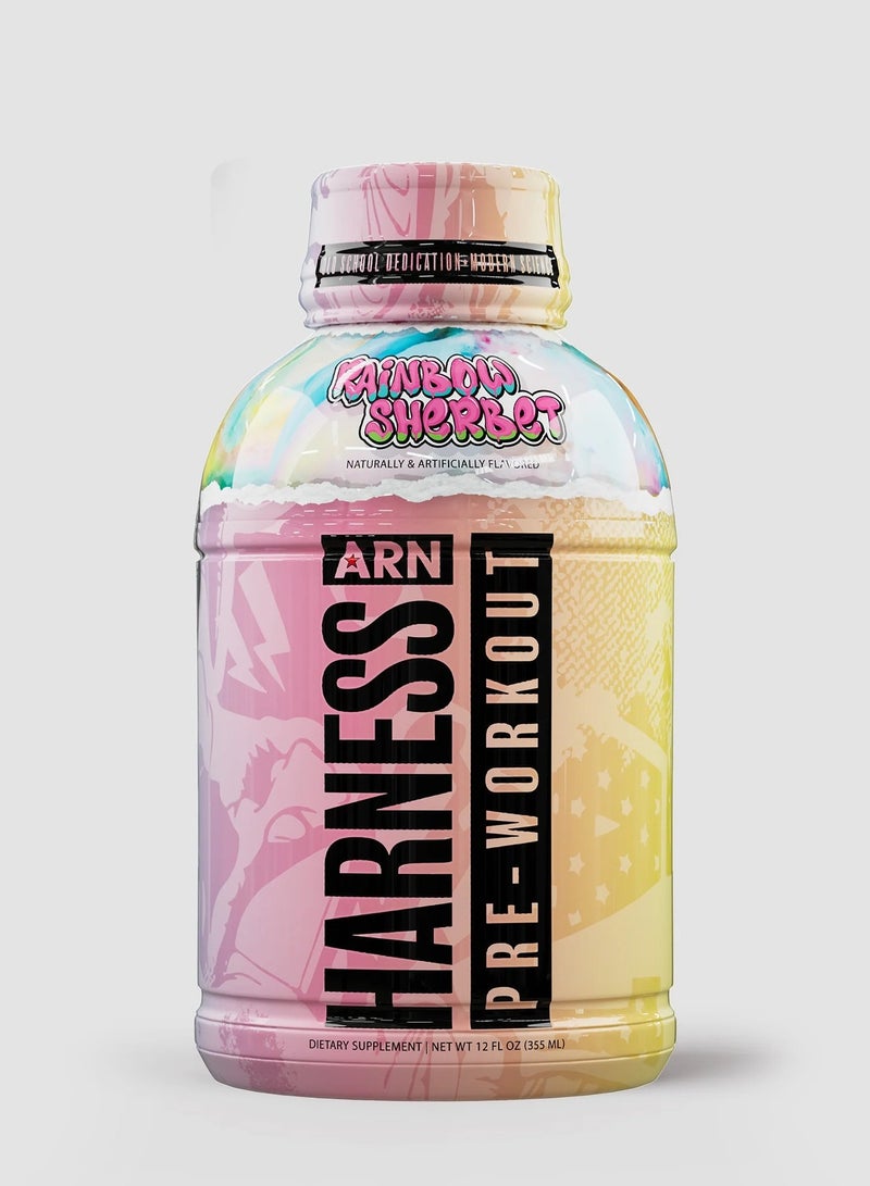 ARN Harness Pre-Workout Drink  Rainbow Sherbet Flavor 12 x 355ml