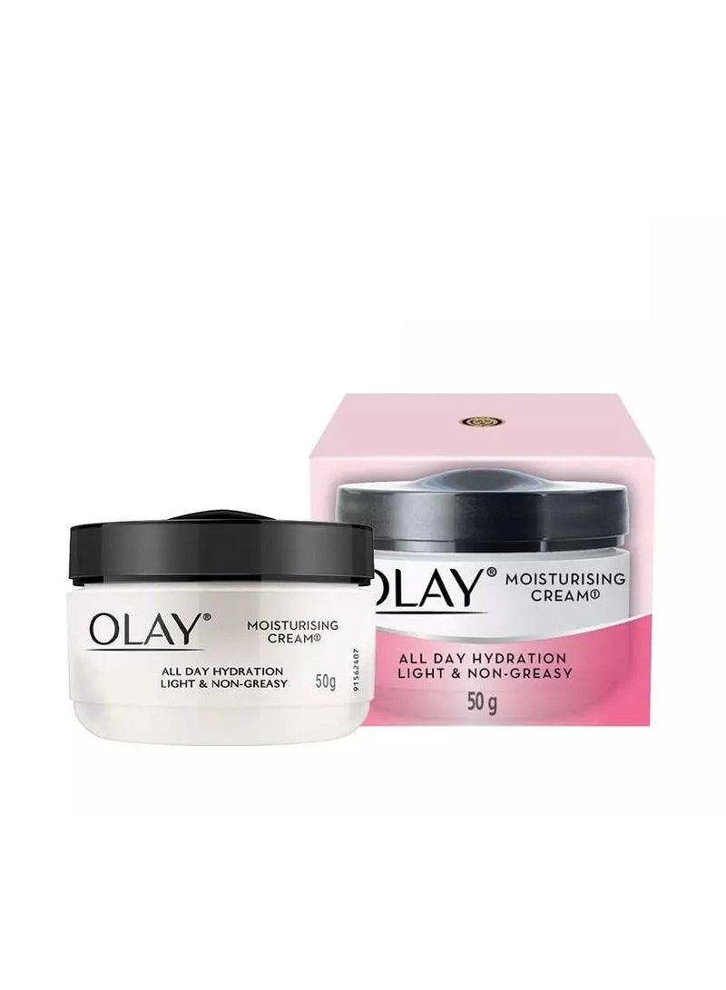 Olay Moisturising Cream | Hydrates and Locks in Moisture | Light Weight and Non Greasy | Normal, Oily, Dry & Combination Skin l 50g