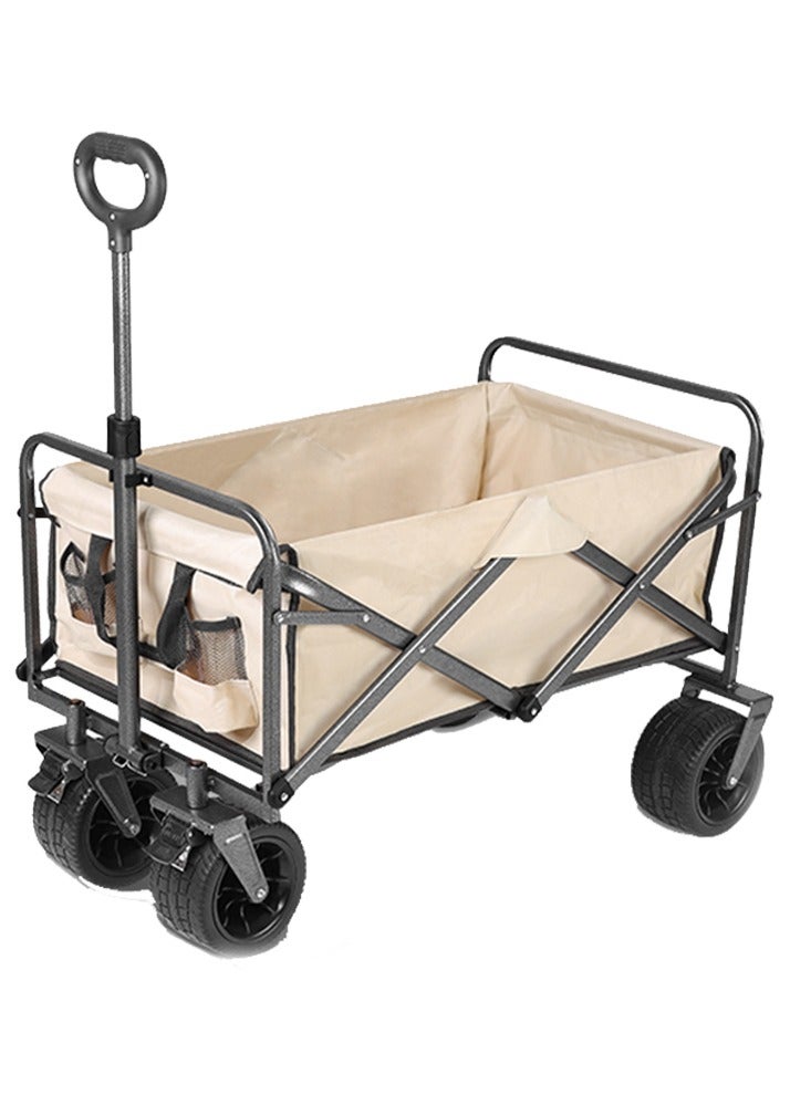 Toby's Camping Trolley-01 Outdoor Camping Trolley The Cart Handles Are Adjustable And Can Be Folded Into A Lightweight Outdoor Four-Wheeled Cart For Gardening, Sports, Camping And Picnics