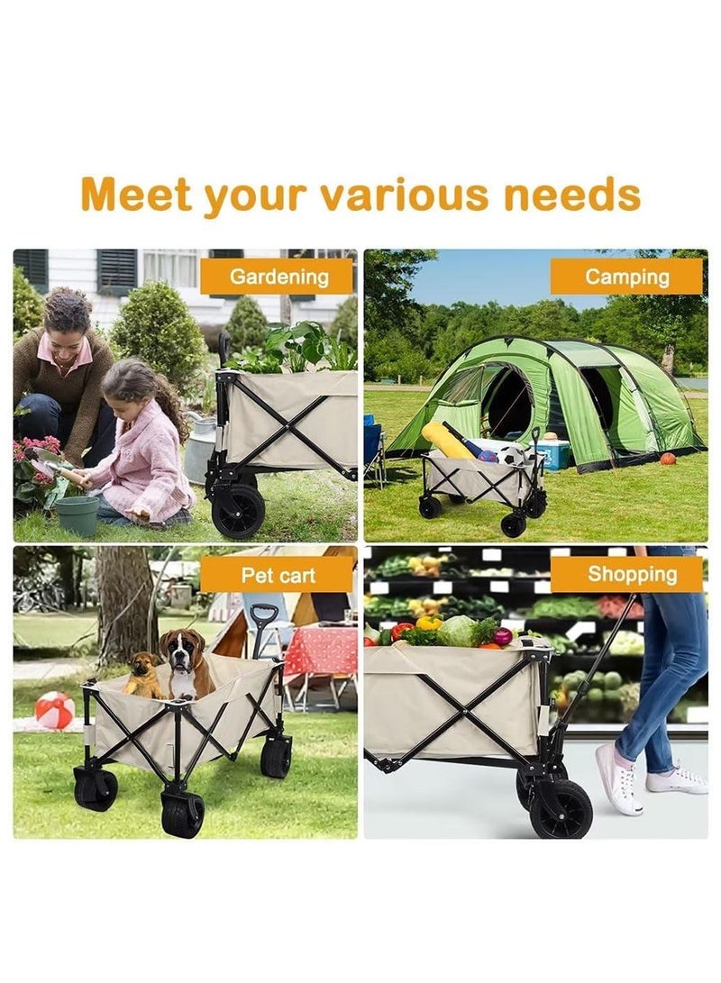 Toby's Camping Trolley-01 Outdoor Camping Trolley The Cart Handles Are Adjustable And Can Be Folded Into A Lightweight Outdoor Four-Wheeled Cart For Gardening, Sports, Camping And Picnics