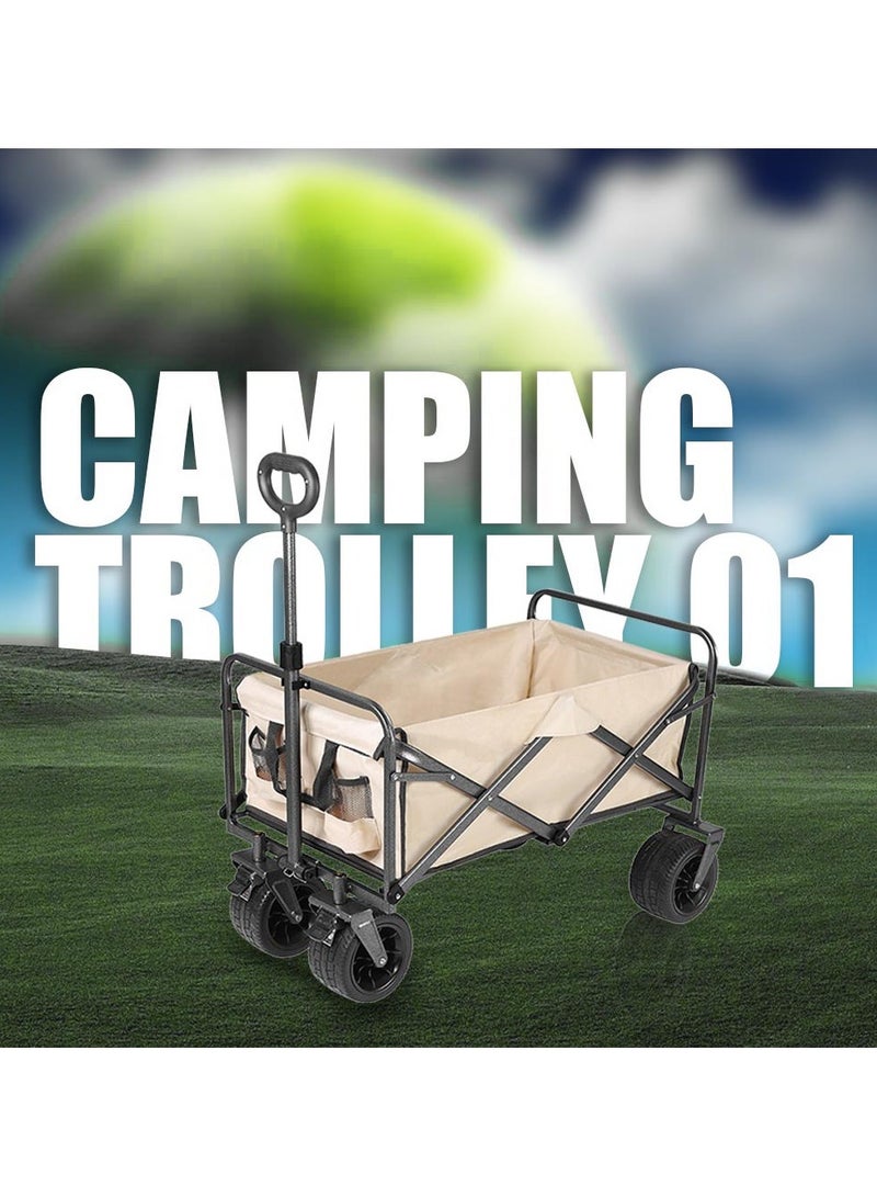 Toby's Camping Trolley-01 Outdoor Camping Trolley The Cart Handles Are Adjustable And Can Be Folded Into A Lightweight Outdoor Four-Wheeled Cart For Gardening, Sports, Camping And Picnics