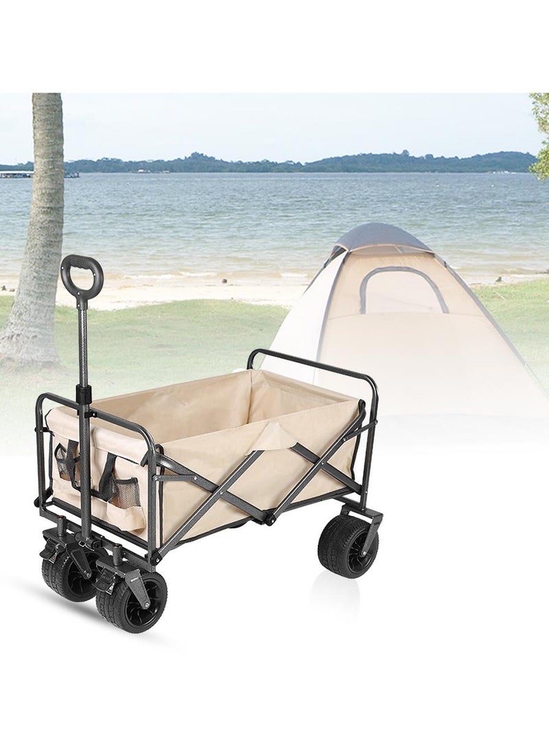 Toby's Camping Trolley-01 Outdoor Camping Trolley The Cart Handles Are Adjustable And Can Be Folded Into A Lightweight Outdoor Four-Wheeled Cart For Gardening, Sports, Camping And Picnics