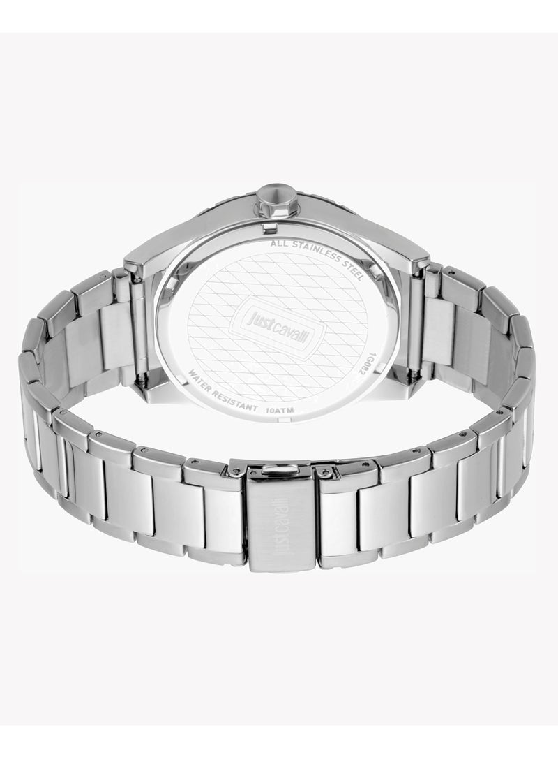 Just Cavalli Stainless Steel Analog Men's Watch With Silver JC1G082M0545