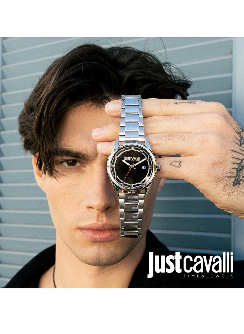 Just Cavalli Stainless Steel Analog Men's Watch With Silver JC1G082M0545