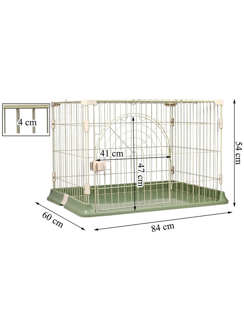 Cat cage, Durable & strong quality cage, Indoor pet cage with Spring door lock, Easy to assemble, Suitable for multiple cats, Portable and foldable cage (Color: Green)