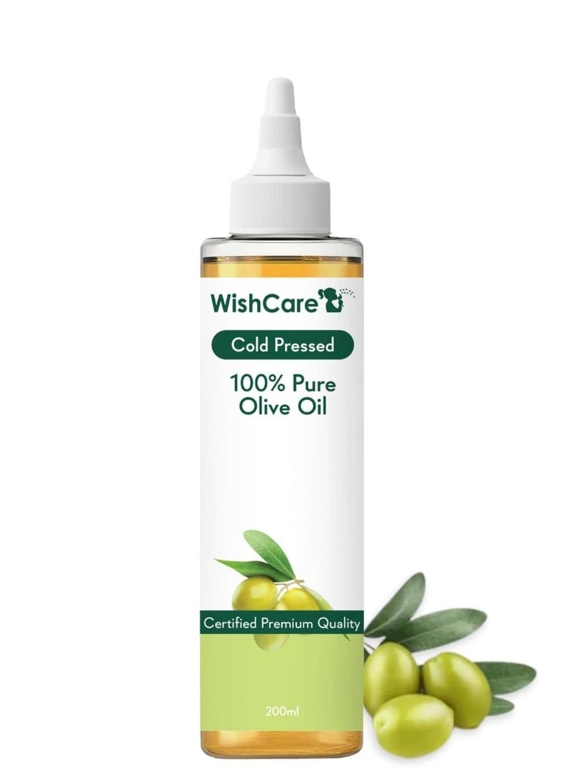 WishCare 100% Pure Premium Cold Pressed Olive Oil for Hair & Skin - 200ml