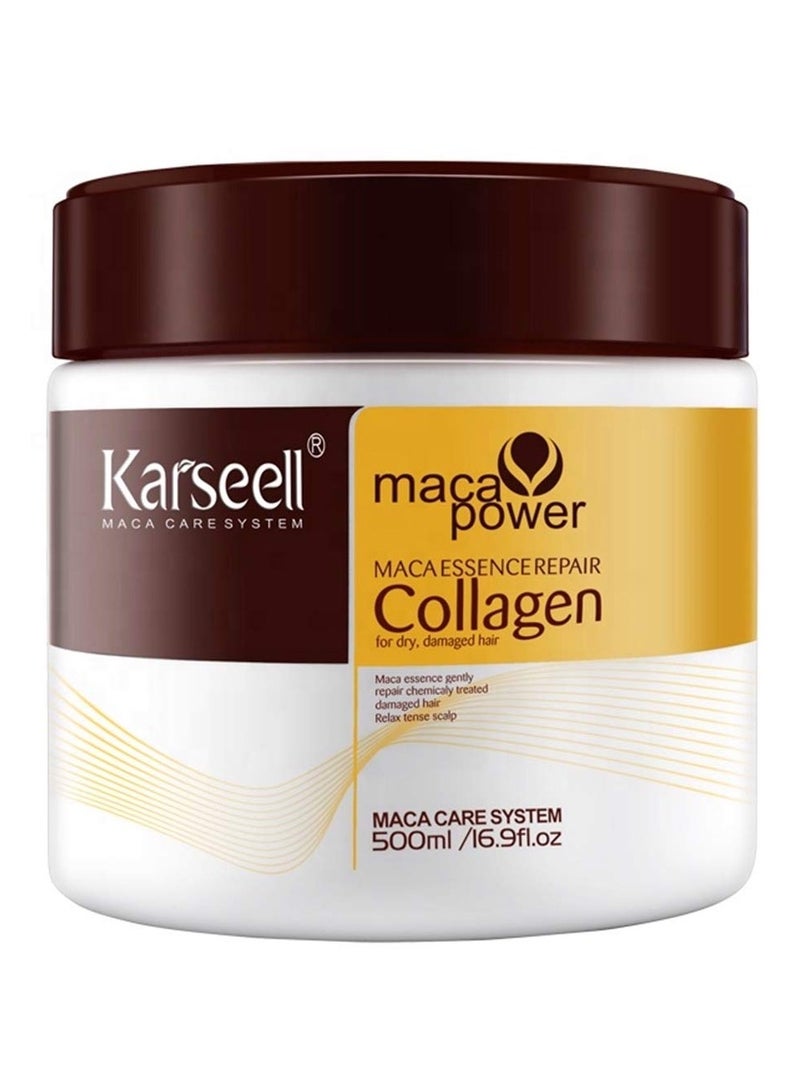 Karseell Collagen Hair Treatment Deep Repair Conditioning Argan Oil Collagen Hair Mask Essence for Dry Damaged Hair All Hair Types 16.90 oz 500ml