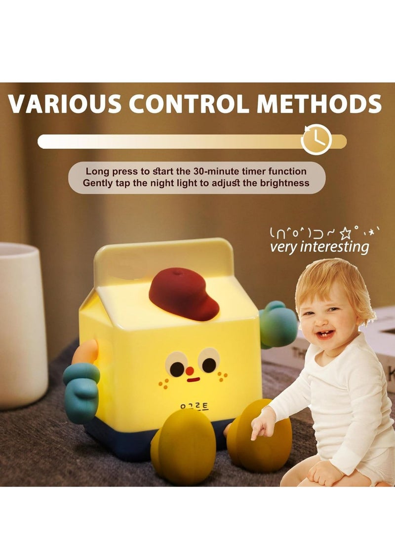 Night Light for Kids, Night Light for Babies, with Timer, 30 Minutes Touch Control, LED Night Light with 3 Levels, Dimmable Night Light for Kids, Rechargeable, Kawaii Decorative Bedroom