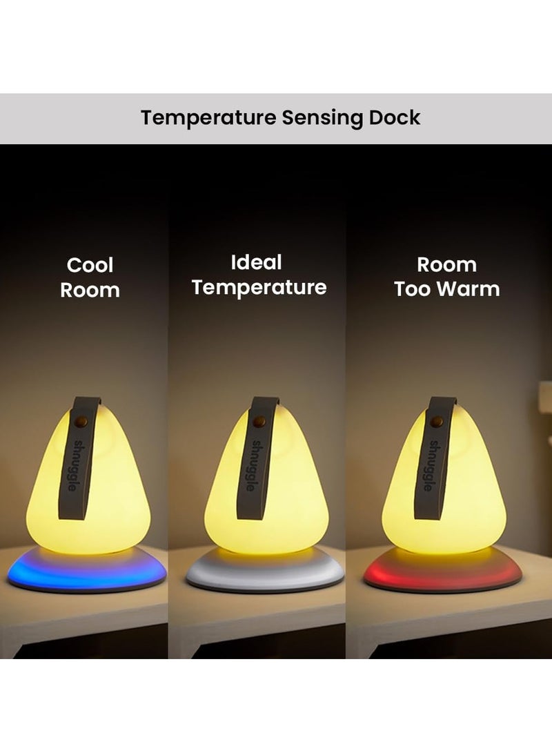 Moonlight Night Light - Sleep-Friendly Portable Baby & Toddler Bedside Lamp with Thermometer