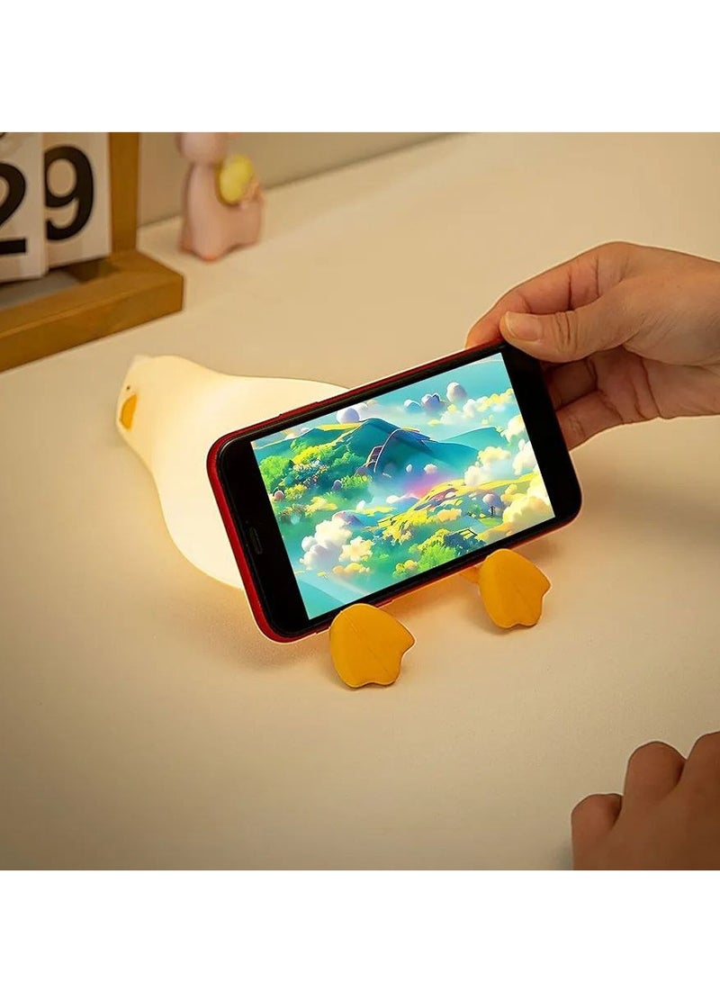 Night Light for Kids Cute Lying Flat Duck Nightlight Lamp for Bedroom Baby Nursery Night Lights USB Rechargeable LED Bedside Touch Sensor Lamp for Kids Breastfeeding and Sleep Aid