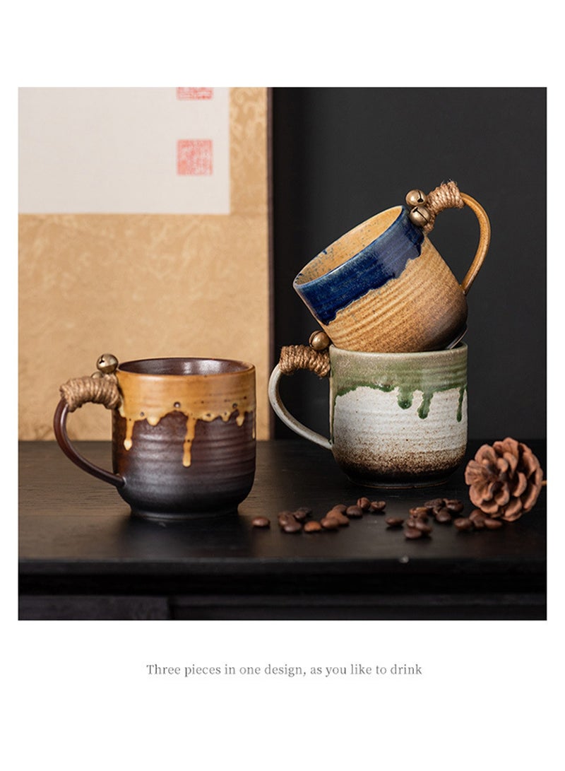 Special-Shaped Mugs, Retro Ceramic Cups, Irregular Cups, Stoneware Water Cups, High-Value Coffee Cups（Dark coffee 260ml）