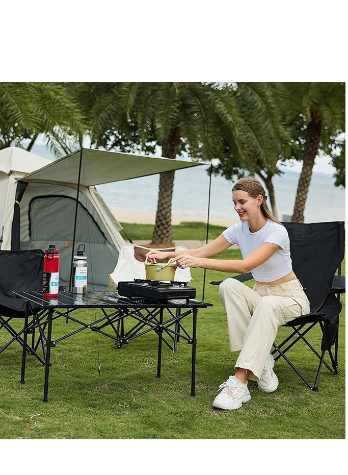 Camping Table, Ultralight Aluminum Folding Beach Table with Carry Bag Travel Table for Beach, Picnics, Cooking