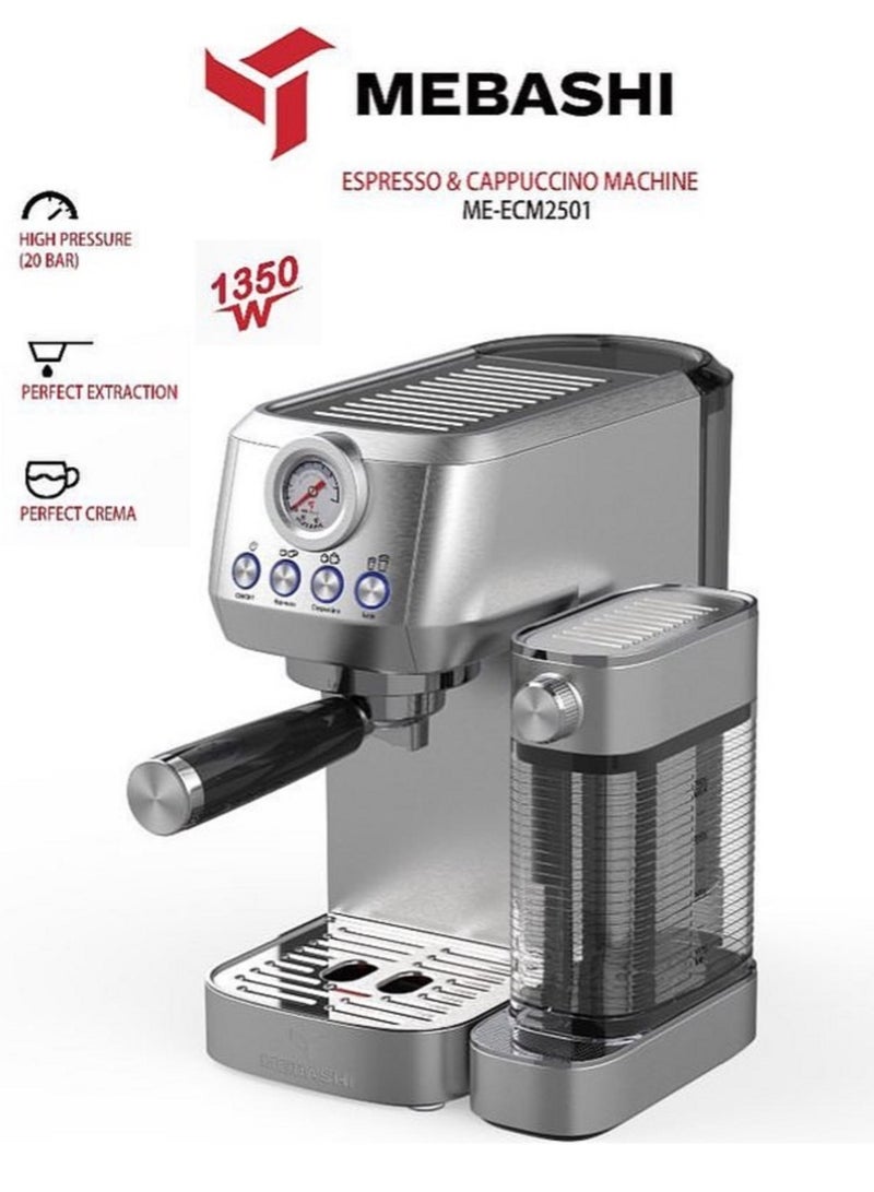 Espresso Coffee Machine With 20 Bar High Pressure 1350 W