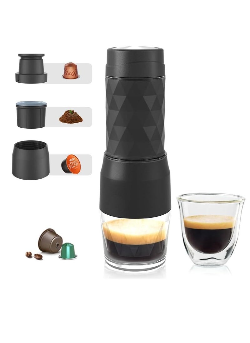 Portable Coffee Maker, Upgrade Version of DG Capsule Coffee Machine, 18Bar Espresso Machine, Mini Manually Operated Travel Coffee Machine. Perfect for Camping、Business、Hiking and Office