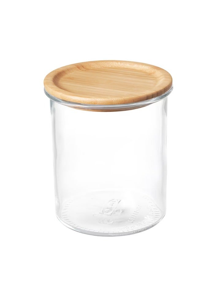 Storage Jar with lid, glass/bamboo, 1.7 l