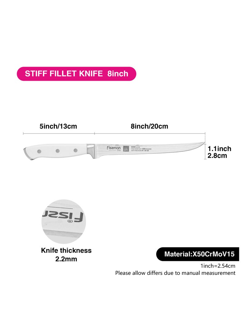 8'' Stiff Fillet Bonn Series, with Sharp Blade and Sturdy Non Slip Handle